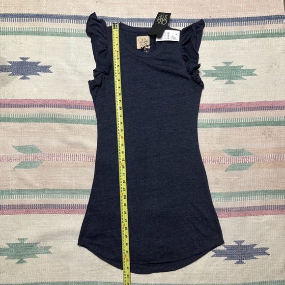 Chaser Brand Women’s XS Mini Ruffled Sleeve Navy Blue Dress NWT Rayon Blend Soft - Picture 4 of 6